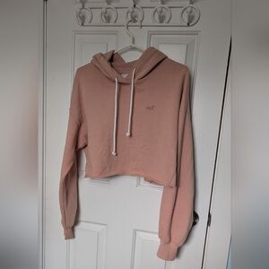 Hollister | Blush Pink Cropped Hoodie Pullover | Size M